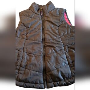 Aeropostale Black with Pink Inside-Puffer Vest Size M